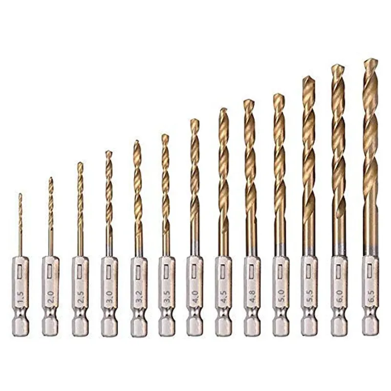 Premium Quality 13 pcs 1.5 - 6.5 mm Cobalt Drill Bit Set for Steel, Wood, Plastic, Aluminum