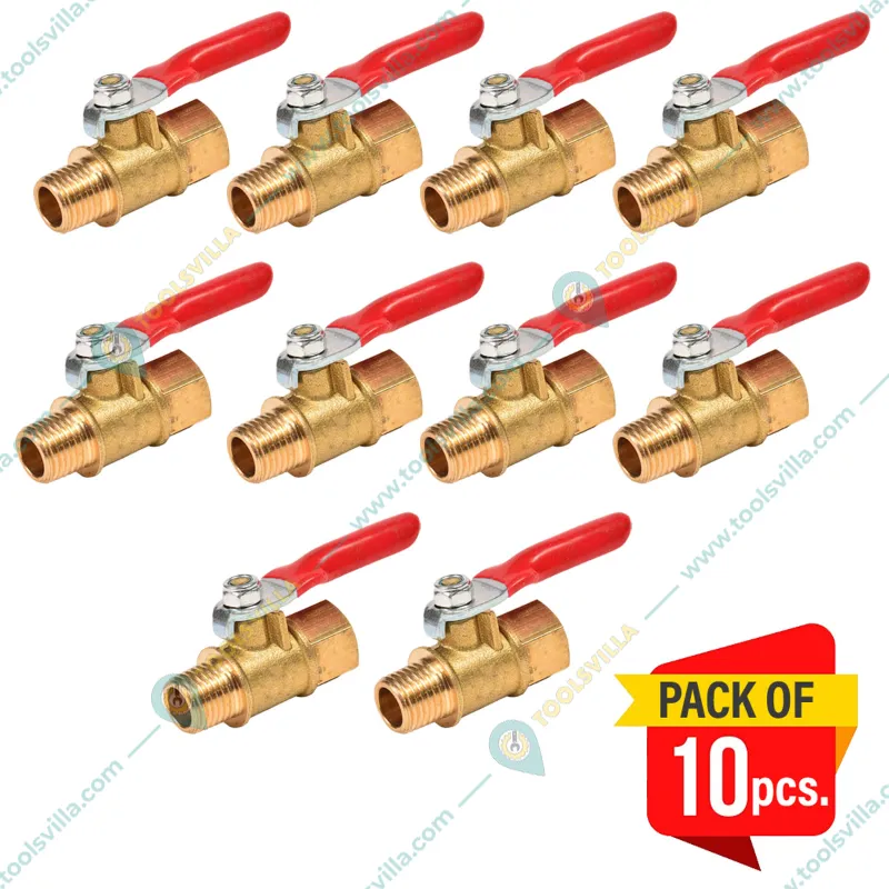 10 Pcs Of 1/2 Inch Male x 1/4 Male Ball Valve For HTP Pump
