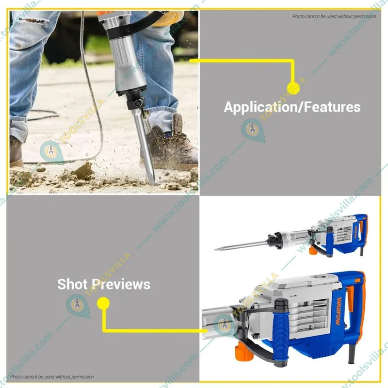 Wadfow 14 Kg 1700 W Hex Demolition Hammer (WDB1D90)