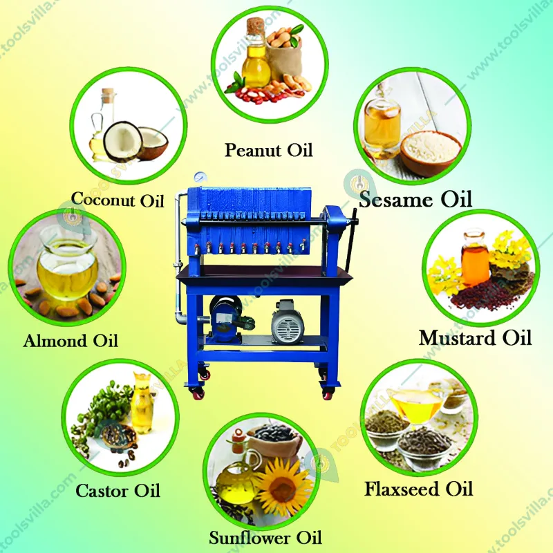 Commercial 1 HP Automatic Oil Filter Machine With 14 Plates, 80-90 Kg/hr Filtration Capacity