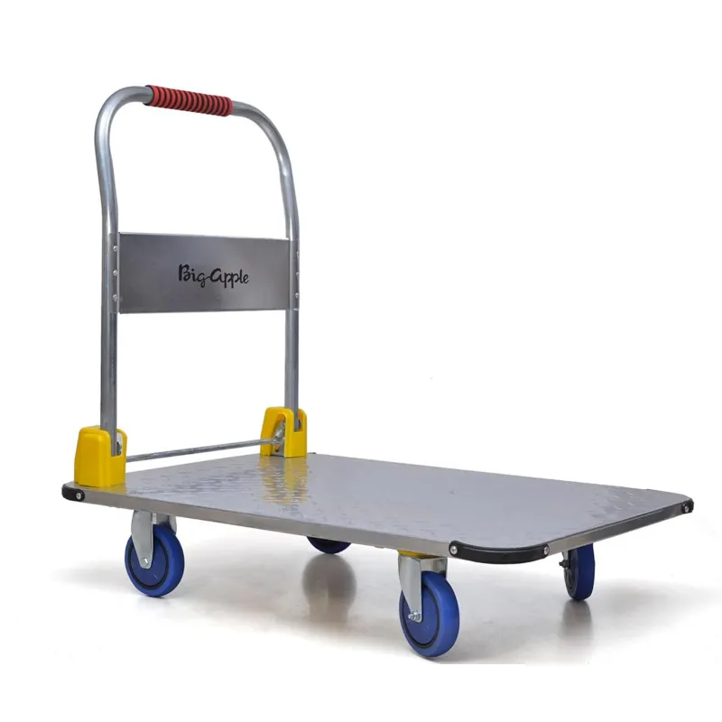 BIGAPPLE 150kg Capacity MS Foldable Platform Trolley With 4 Wheel