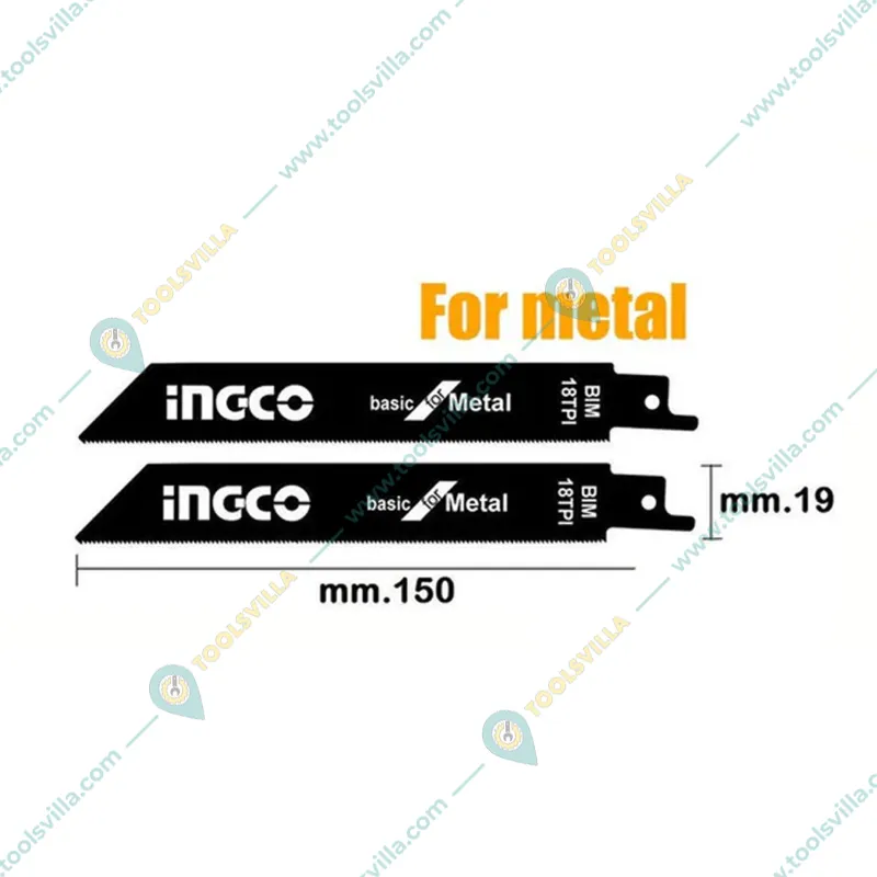 Ingco 2 Pcs 150 mm Reciprocating Saw Blades for Metal Cutting (SSB922EF) - Pack of 1