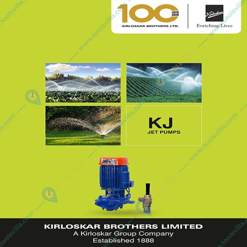 Kirloskar 1.5 HP Single Phase Jet Pump, 36m Max. Depth To Low Water Level, 3600 LPH (KJ-15V / 5T2) - 1 Year Warranty