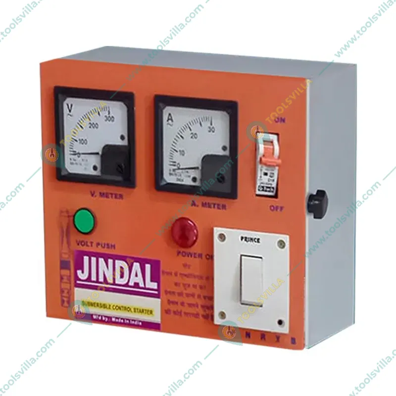 Jindal 1.5Hp 12 Stage 4 inch(V4) Single Phase Oil Cooled Borewell Submersible Pump with Control Panel - 1 Year Warranty