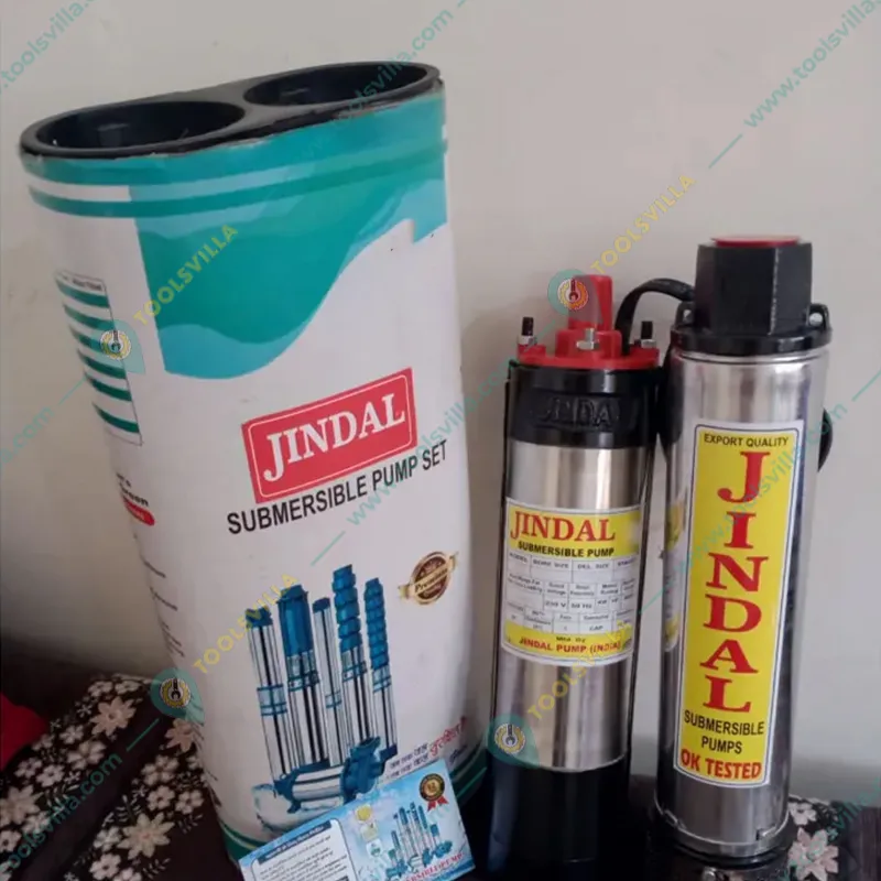 Jindal 1.5Hp 12 Stage 4 inch(V4) Single Phase Oil Cooled Borewell Submersible Pump with Control Panel - 1 Year Warranty