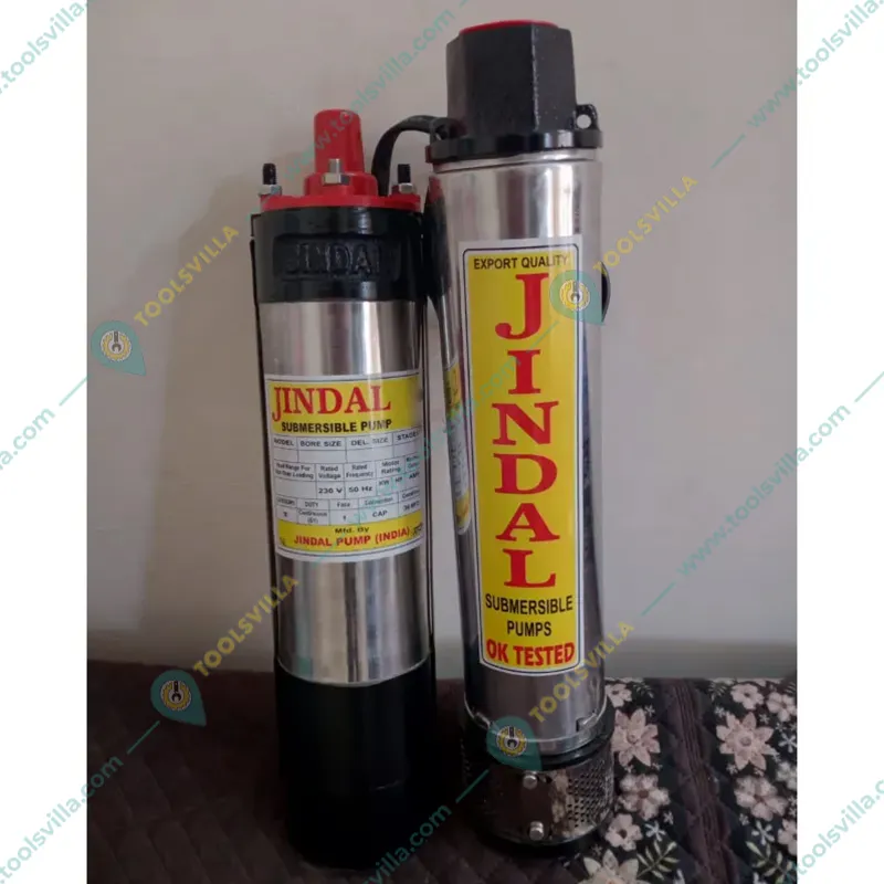 Jindal 1.5Hp 12 Stage 4 inch(V4) Single Phase Oil Cooled Borewell Submersible Pump with Control Panel - 1 Year Warranty