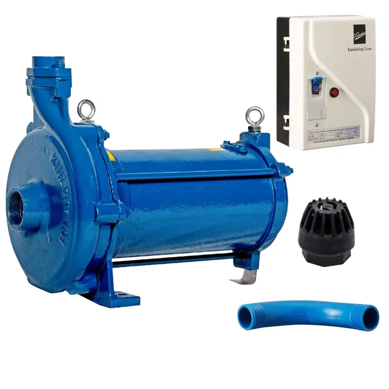 Kirloskar(KOSi-Cast Iron-1.522) 1.5HP Single Phase Openwell Submersible Pump, 50X40mm With Control Panel, 1 Year Warranty