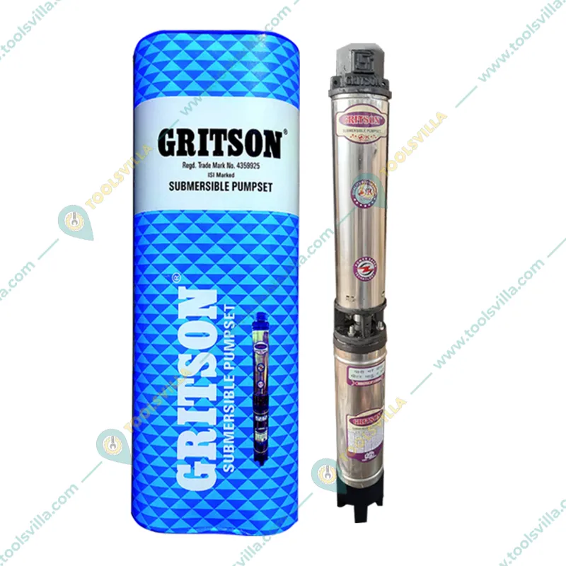 Gritson 1.5 HP 20 Stage(4 inch)V-4 1Phase Water Cooled Submersible Pump With CP & Accessories 1 Year Warranty