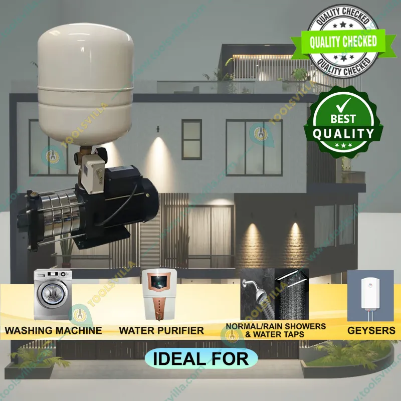 Vanora 1.5 HP 5 Bar 1Ph Copper Winding Booster Pump With 60L Pressure Tank, Suitable For 5-8 Bathrooms - 1 Year Warranty
