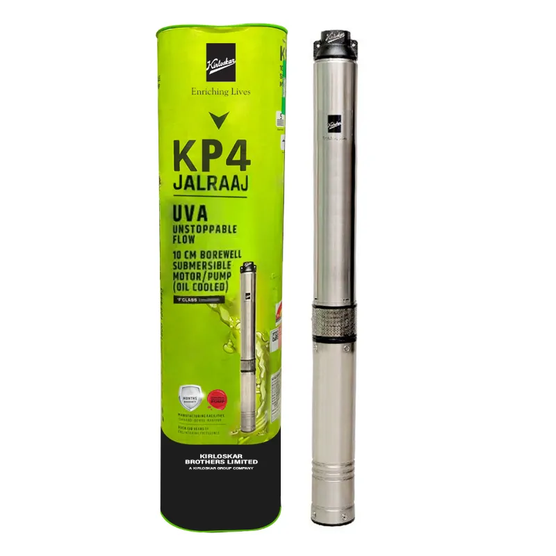 Kirloskar 1.5Hp 14 Stage 4" 1Ph Oil Filled Submersible Pump, 354ft Head-1 Year Warranty (KP4 JALRAAJ UVA 60-1514)