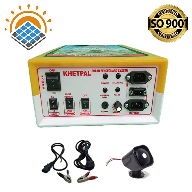 Khetpal 15 KV Solar Zatka Machine (50 Acre Area ) with Siren,Cables,and Battery Connectors With 1 Year Warranty on Zatka Machine
