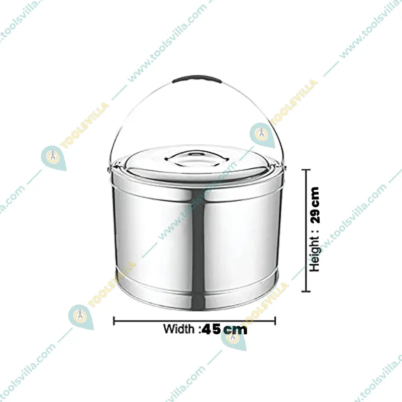 Stainless Steel 15 Litre Casserole Hot Pot with 12 hrs Insulation Hot & Cold For Canteen And Hotels