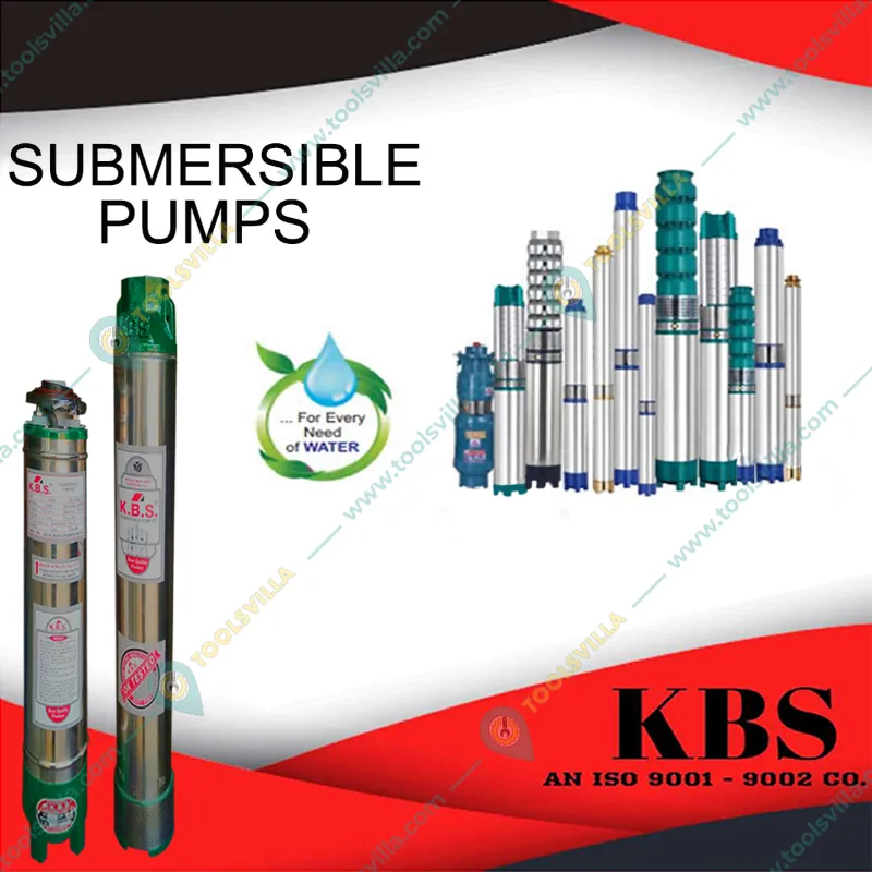 KBS 3Hp 15 Stage(4 inch) V4 Single Phase Water Cooled Submersible Pump, 120ft Head - 1 Year Warranty