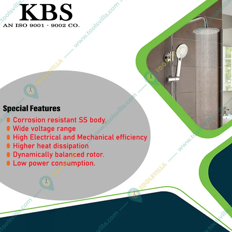 KBS 3Hp 15 Stage(4 inch) V4 Single Phase Water Cooled Submersible Pump, 120ft Head - 1 Year Warranty