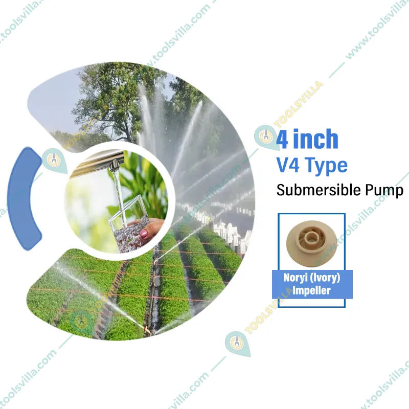 KBS 3Hp 15 Stage(4 inch) V4 Single Phase Water Cooled Submersible Pump, 120ft Head - 1 Year Warranty