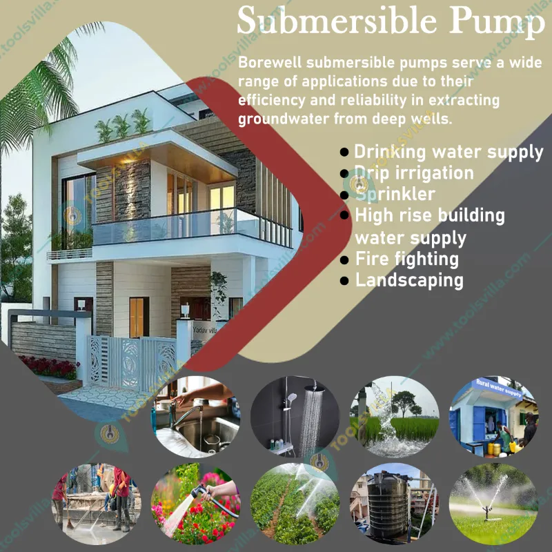 KBS 3Hp 15 Stage(4 inch) V4 Single Phase Water Cooled Submersible Pump, 120ft Head - 1 Year Warranty