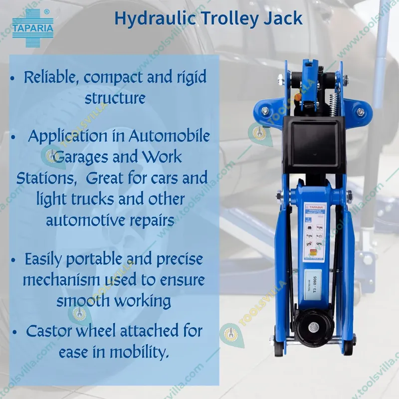 Taparia (HTJ 1.5) 1.5 Ton Hydraulic Trolley Jack for Hatchback cars 