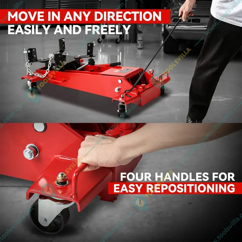 Hukums 1.5 Ton Heavy Duty Low Profile Hydraulic Transmission Jack With Chain