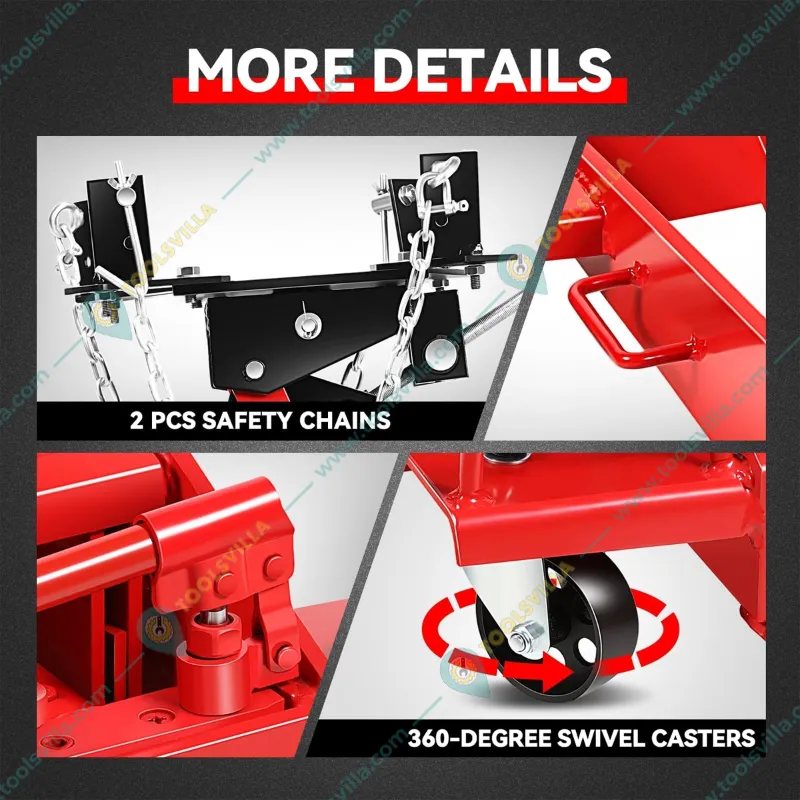 Hukums 1.5 Ton Heavy Duty Low Profile Hydraulic Transmission Jack With Chain