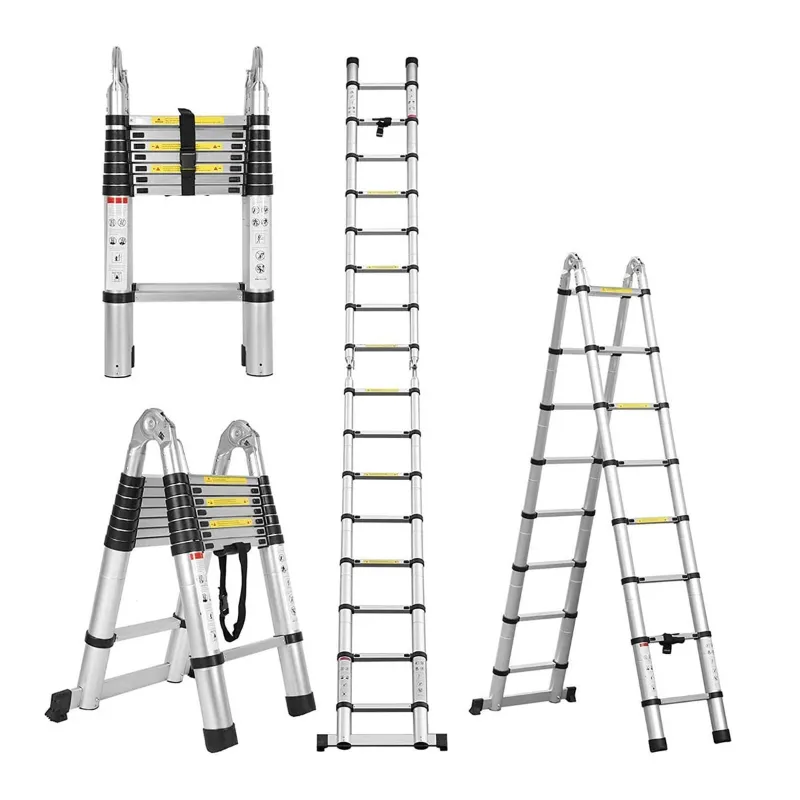 Heavy Duty 150 Kg Load Capacity 16 Steps 16.5 Feet / 5 Meter A-Type Aluminium Telescopic Ladder