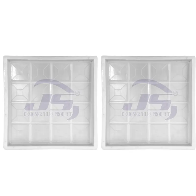 JS DESIGNER Pack Of 2 Chequered ( 16 DABBI ) Silicone Plastic Tile Mould | 12 x 12 Inches
