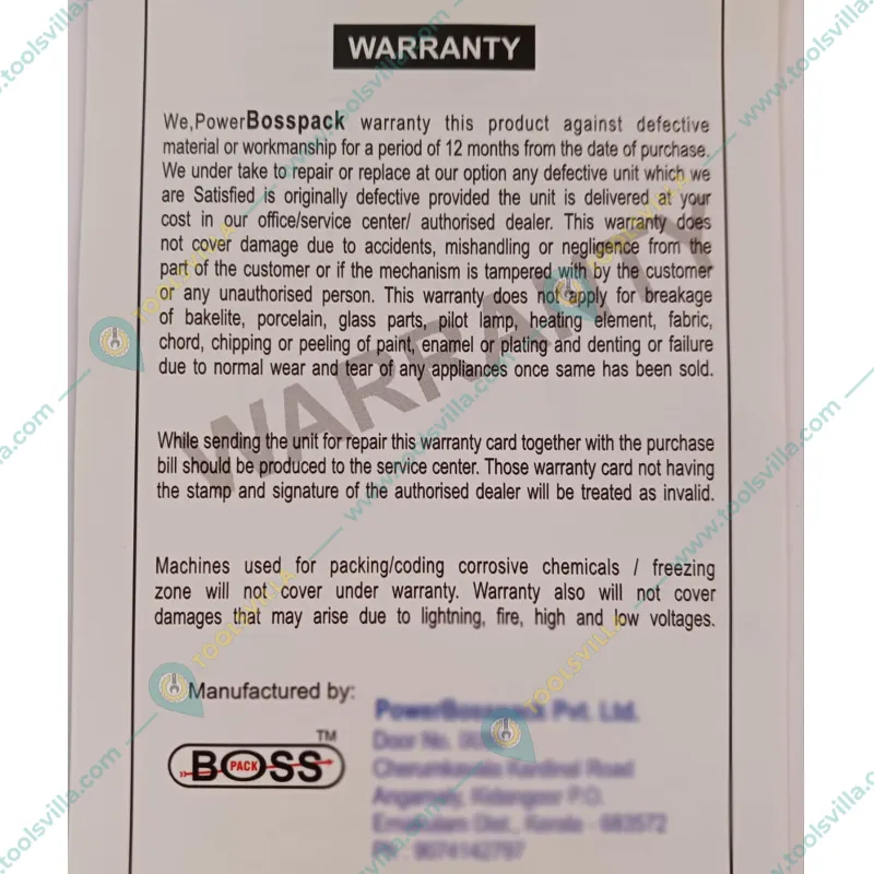 Boss Pack Impulse Type Heavy Duty 16 inch Foot Sealer of 2 mm Sealing Width with 1 Year Warranty
