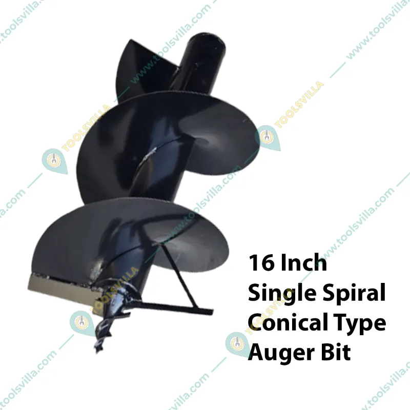 Zeyang 16 Inch Single Spiral Conical Type Auger Bit for 2 Stroke & 4 Stroke Earth Auger, EA-046