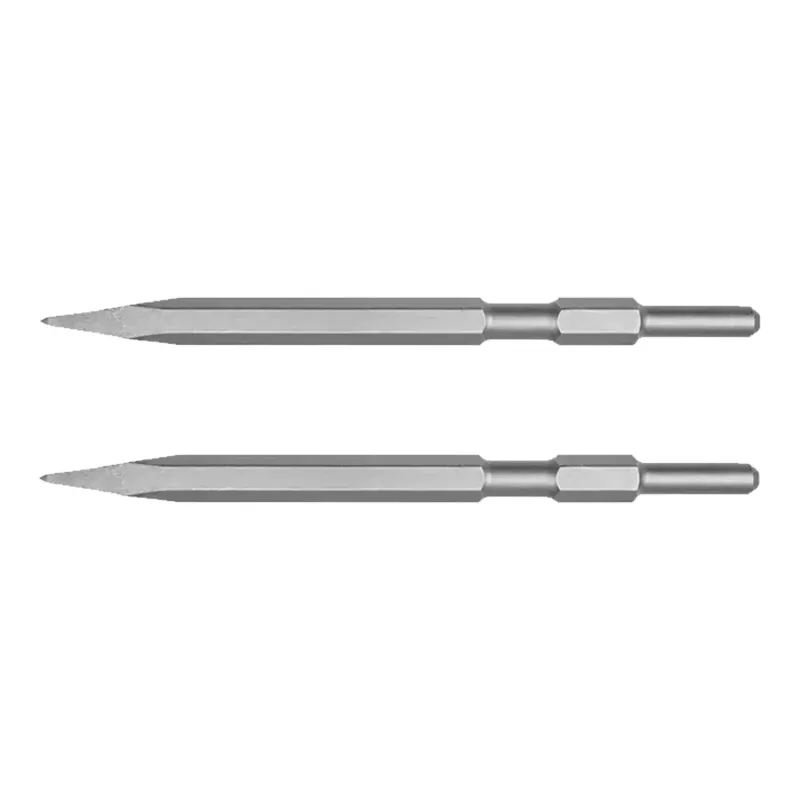 Total 17 x 280 mm 2 Pcs Pointed Hex Chisel for 1300W Demolition Hammer(TAC153171)