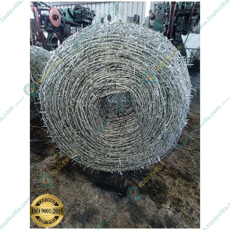 Premium Quality 175 Feet 14 Gauge Galvanized Barbed Fencing Wire with Handle, 2mm Wire Thickness - 10 Years Warrenty