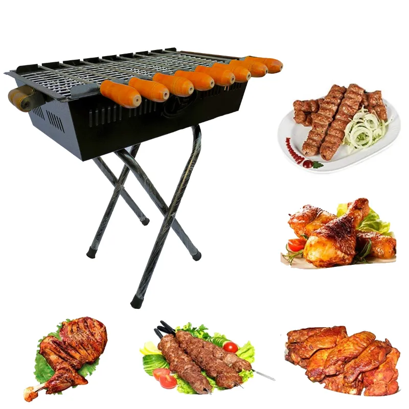 NE GRILLS Premium Quality 17 inches X-stand without Top BBQ Grill Machine with 8 Skewers