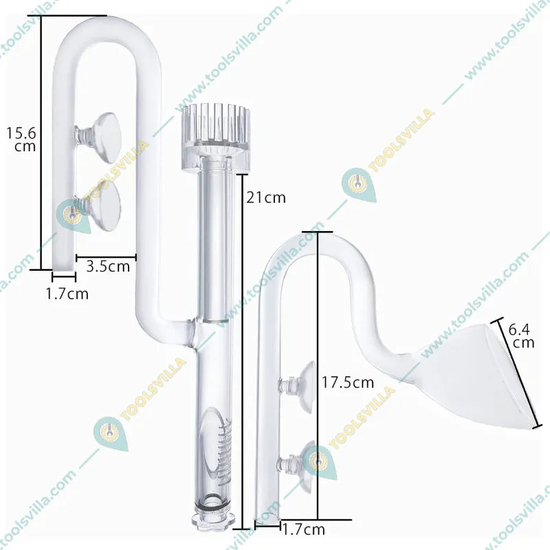Glass Lily Pipe with Surface Skimmer Inflow Outflow for Canister Filter (17 mm) Aquarium Tool