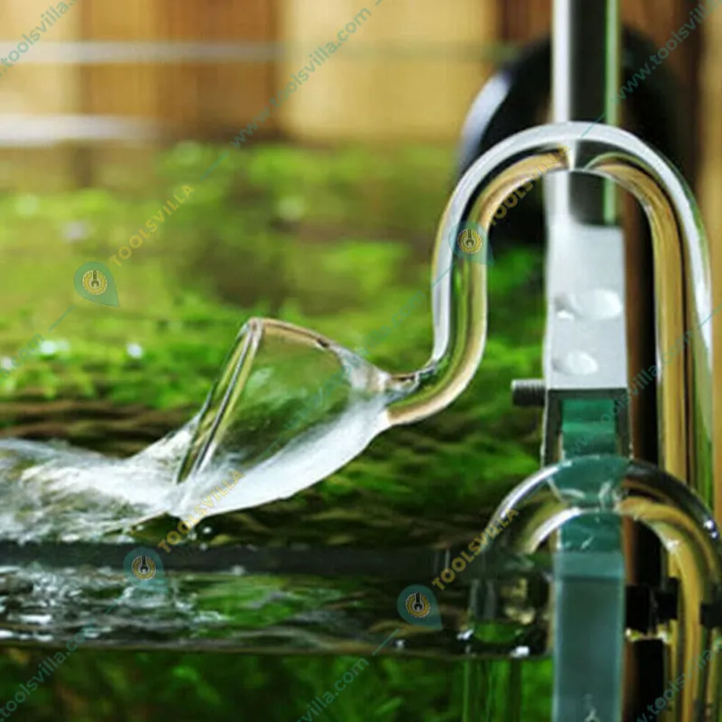 Glass Lily Pipe with Surface Skimmer Inflow Outflow for Canister Filter (17 mm) Aquarium Tool