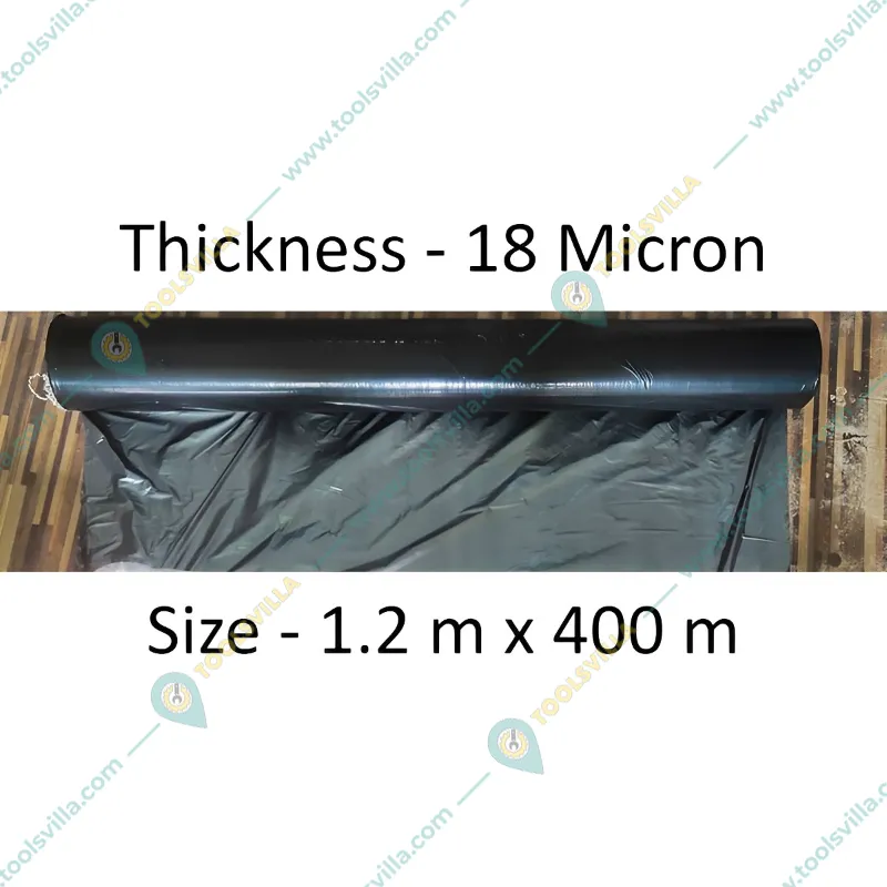 Siddhi 18 micron 1.2 x 400 meter Black and Silver Mulching Sheet | Suitable for Garden and Agriculture Purposes