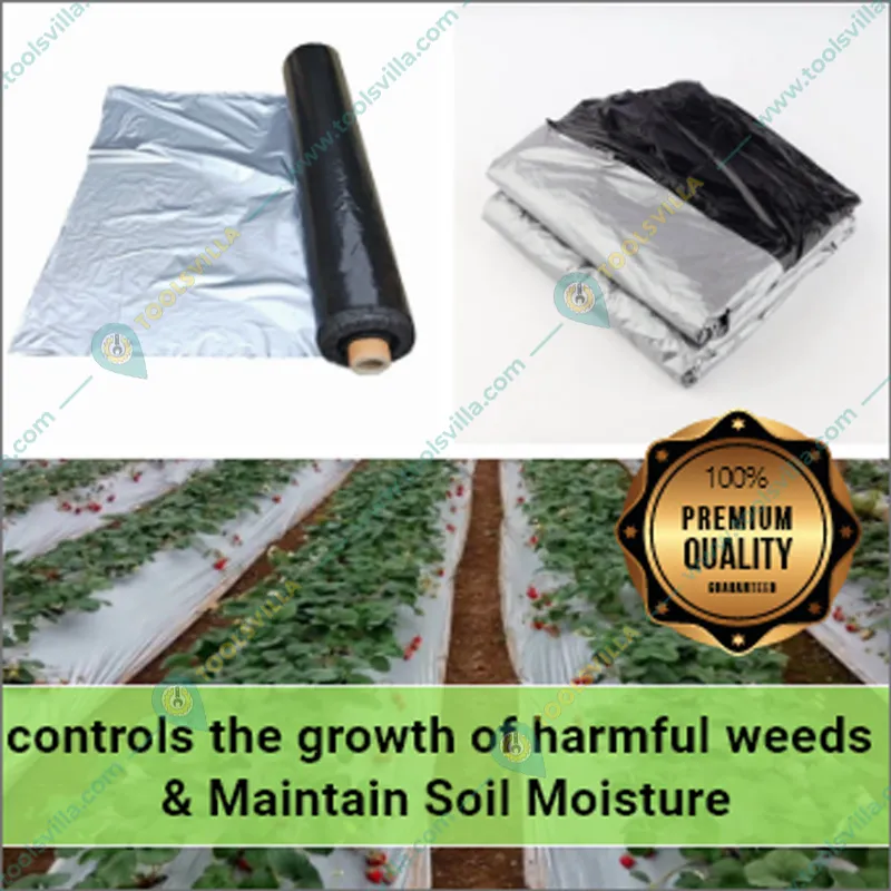 Siddhi 18 micron 1.2 x 400 meter Black and Silver Mulching Sheet | Suitable for Garden and Agriculture Purposes