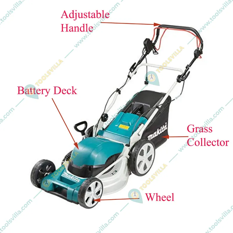 Makita ELM 4621, 18 Inch 1800 Watt Self Propelled Electric Lawnmower For Grass Cutting & Trimming  