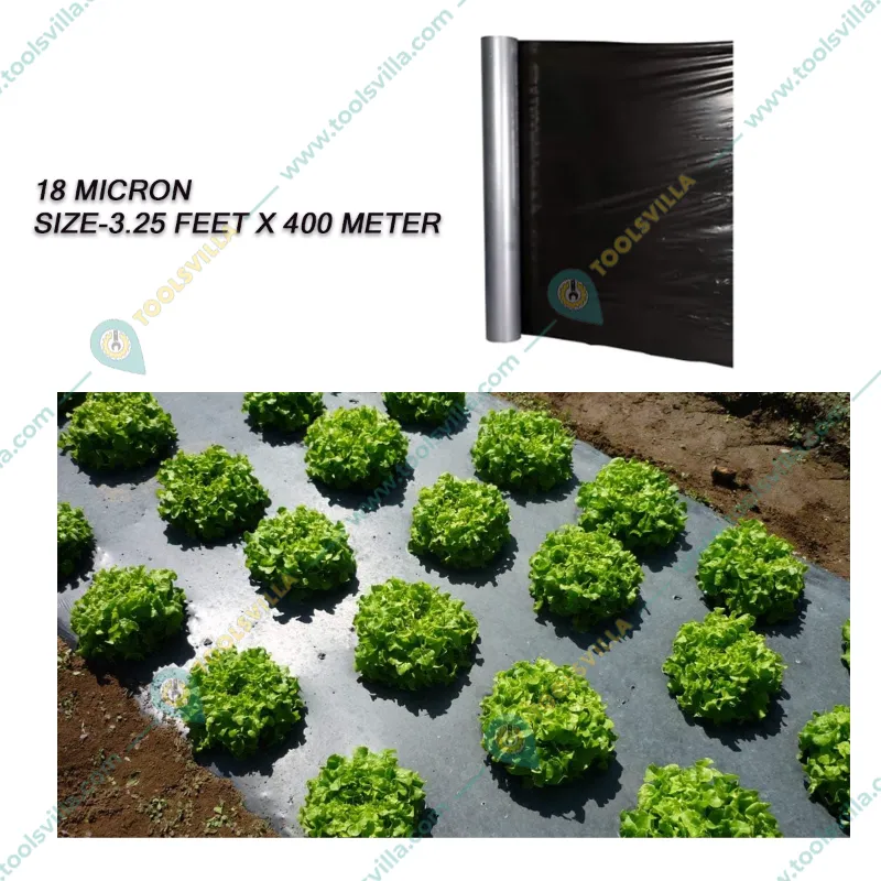 Vihaan 18 Micron Silver/Black Agricultural Mulching Sheet, Mulch Film For Musk Melon & Watermelon(Size-3.25 feet x 400 meters)