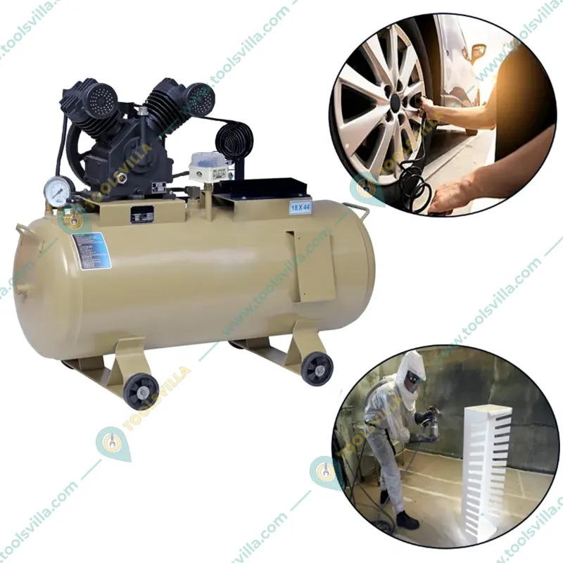 Heavy Duty 190 L Single Stage Double Cylinder Air Compressor Without Motor