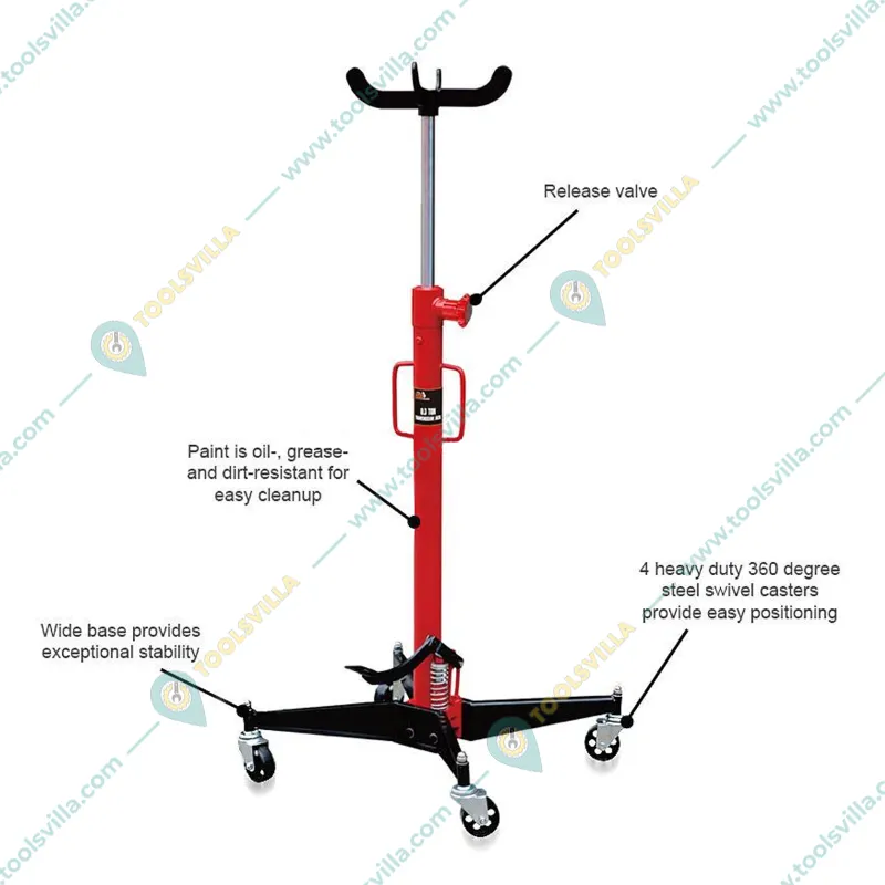 Big Red Torin 0.5 Ton Transmission Jack, 1945mm Max. Height For Workshop Use