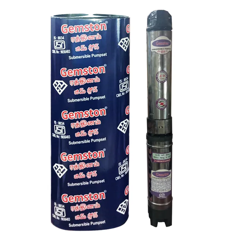 Gemston 1 HP 12 Stage(4 inch) V-4 Single Phase Water Filled Submersible Pump, 48M Max. Head, 2000 LPH (1 Year Warranty)