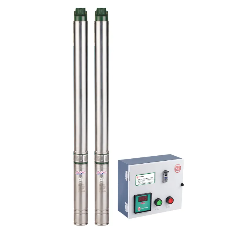 CRI 1Hp 13 Stage 4"(V4) 1Phase Oil Filled Submersible Pump With CP, 97m Head (ZUNO, CRI4R-2N/13) - 1 Year Warranty