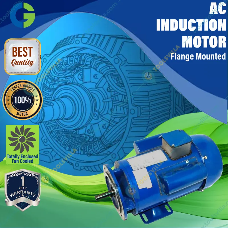 CG Power 1 HP Single Phase Flange Mounted AC Induction Motor (GF7020) - 1 Year Warranty