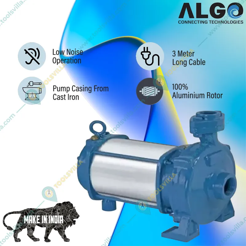 Algo 1 HP 1Phase HORA+ Series Openwell Submersible Pump With Control Panel 32x25mm - 1 Year Warranty (HPS-7/10S)