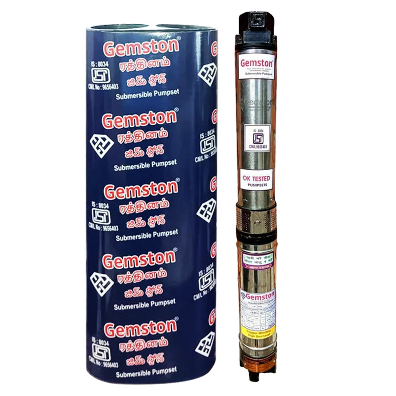 Gemston 1 HP 14 Stage(3 inch) V-3 Single Phase Water Filled Submersible Pump, 40M Max. Head, 4000 LPH (1 Year Warranty)