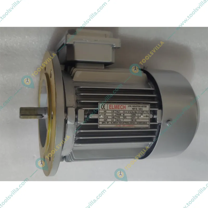 Elmech 1 Hp 4 Pole Flange Mounted Three Phase A.C. Induction Motor With 1 Year Warranty & ISI Certified
