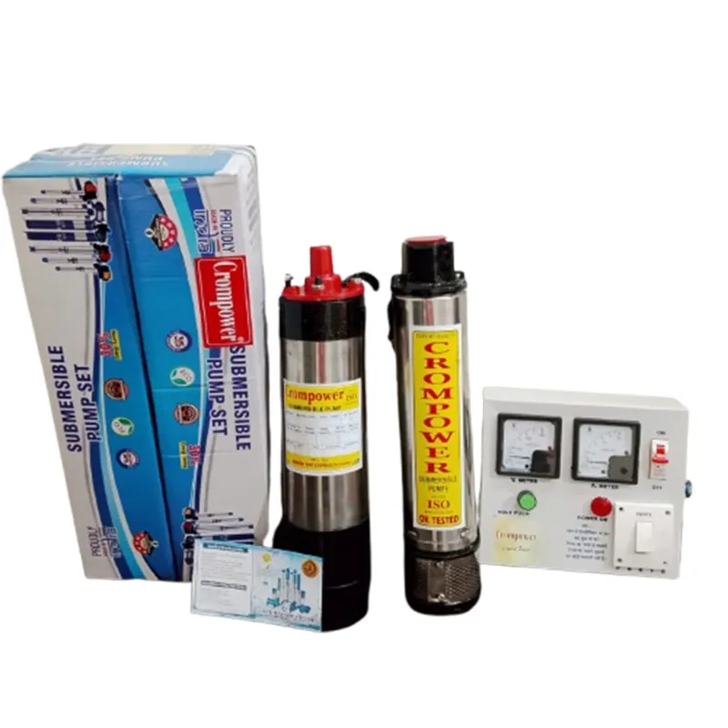 Crompower 1 Hp 8 Stage Single Phase (V4) Oil Cooled Borewell Submersible Pump With Control Panel - 1 Year Warranty