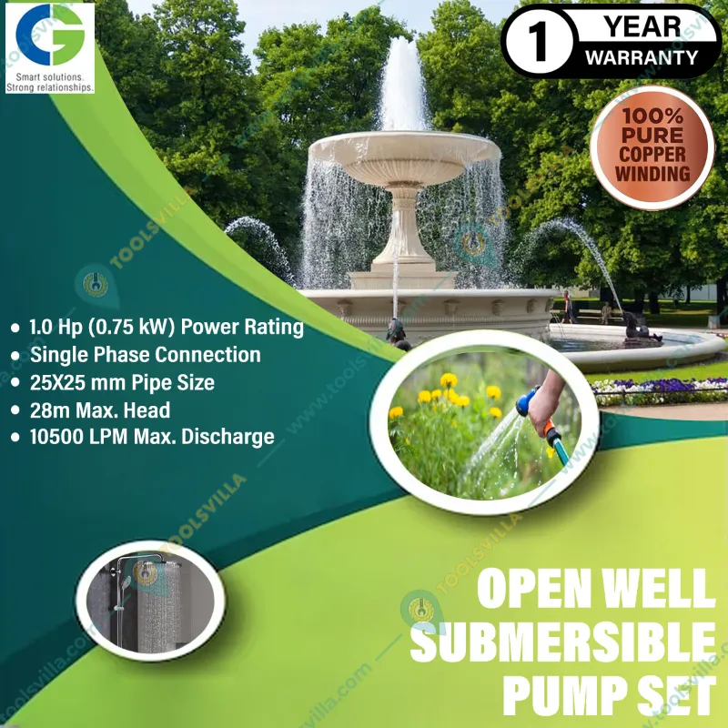 CG Power 1 HP 1Phase Copper Wiring Open Well Pump With Control Panel, 28m Head (CGDOW1080Z30) - 1 Year Warranty