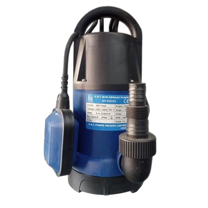 CRI 1Hp 38mm 1Phase Plastic Sewage Submersible Pump With 10mtr Cable & Float Switch, 8m Head (MP - T750)-1 Year Warranty