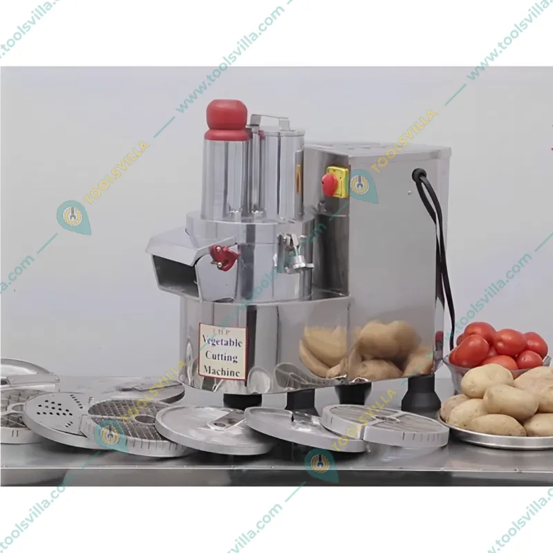 Commercial 1 HP Semi-Automatic Stainless Steel Vegetable Cutting Machine, 300-400 kg/hr Capacity