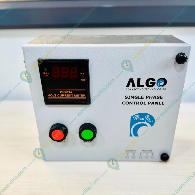 Algo 1 Hp Singe Phase Digital V4 MCB Control Panel, 50μF Running Capacitor for Water Filled Submersible Pumps (Maxi Pro-D-10)