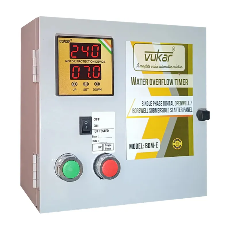 Vukar 1 Hp 1Ph Semi Automatic Openwell & Borewell Submersible Pump Starter Panel With Timer (BOM-E) -3 Months Warranty